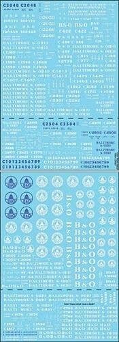Railroad Decal Set -- Baltimore & Ohio Cabooses (Does 35 Cars), HO, Tichy Train Group 10450
