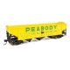 70-Ton AAR 3-Bay Open Hopper - Ready to Run -- Peabody 6969