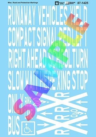 Street Decal Set -- Misc. Road & Pedestrian Markings, HO, Microscale Industries Inc 871425