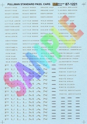 Pullman Company - PULLMAN -- Heavyweight Passenger Cars (Gold Lettering), HO, Microscale Industries Inc 871221