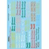 Christmas Train Graphic Decals -- Holiday Greetings (red, white, gold, green, blue), HO, Microscale Industries Inc 871118
