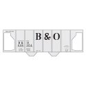 Railroad Decal Set -- Baltimore & Ohio Class N-38 2-Bay Covered Hopper (Large B&O), O, Tichy Train Group 10070O