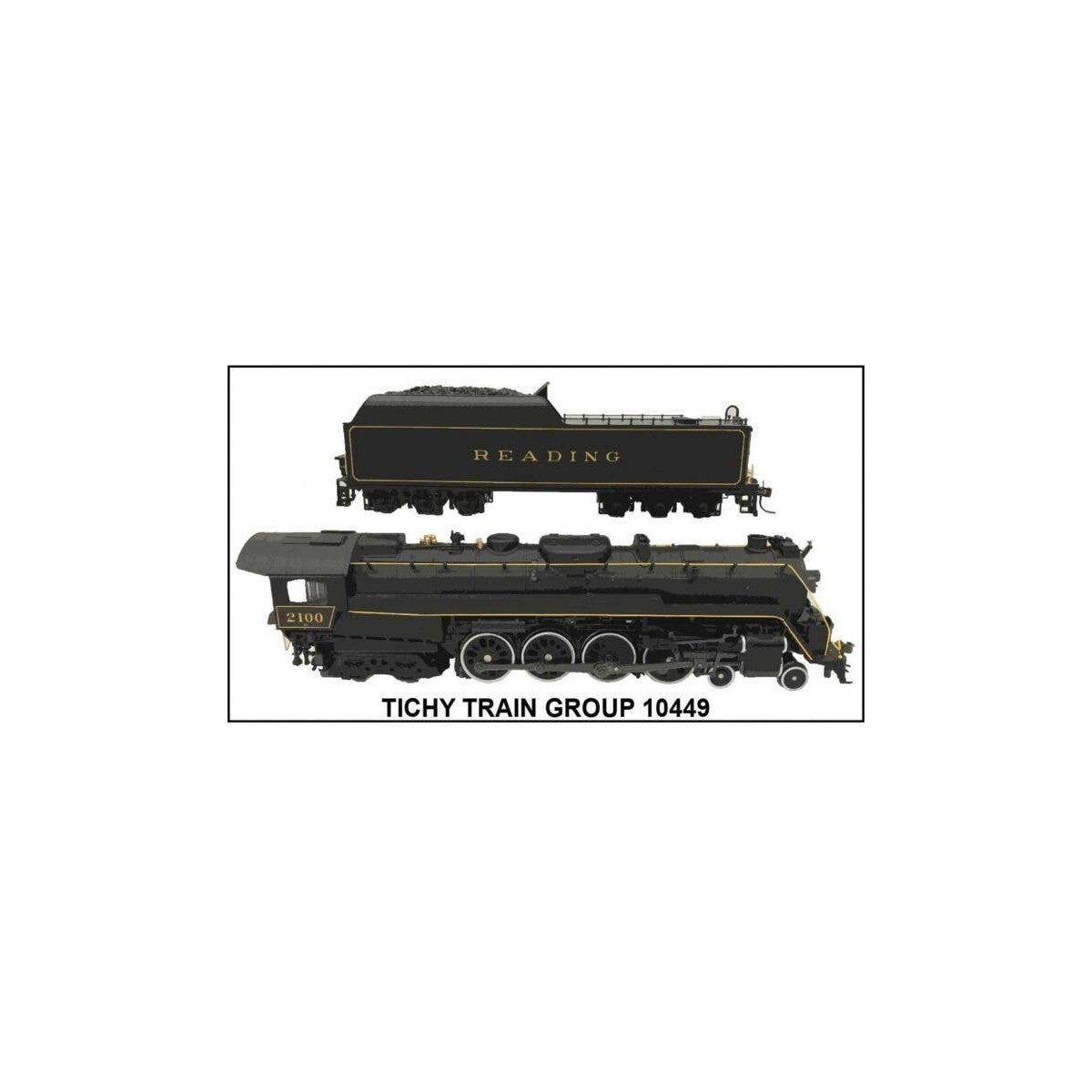 Railroad Decal Set -- Reading T-1 4-8-4 Steam Locomotive, HO, Tichy Train Group 10449