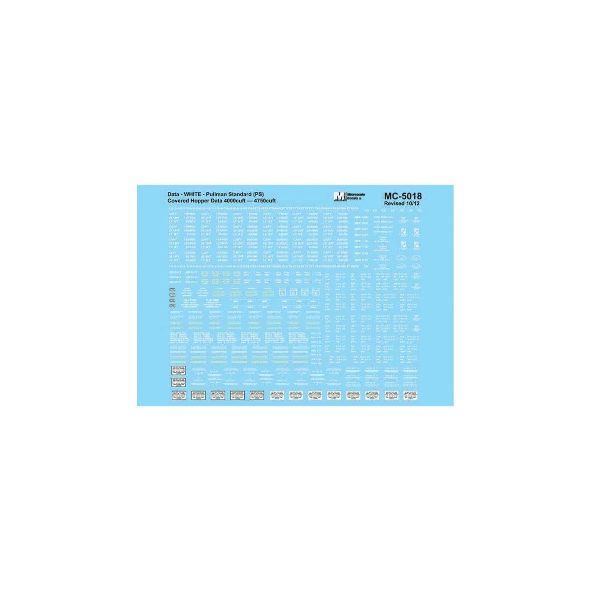 Pullman Standard - PS -- 4750 Covered Hopper Data (white), HO, Microscale Industries Inc 5018