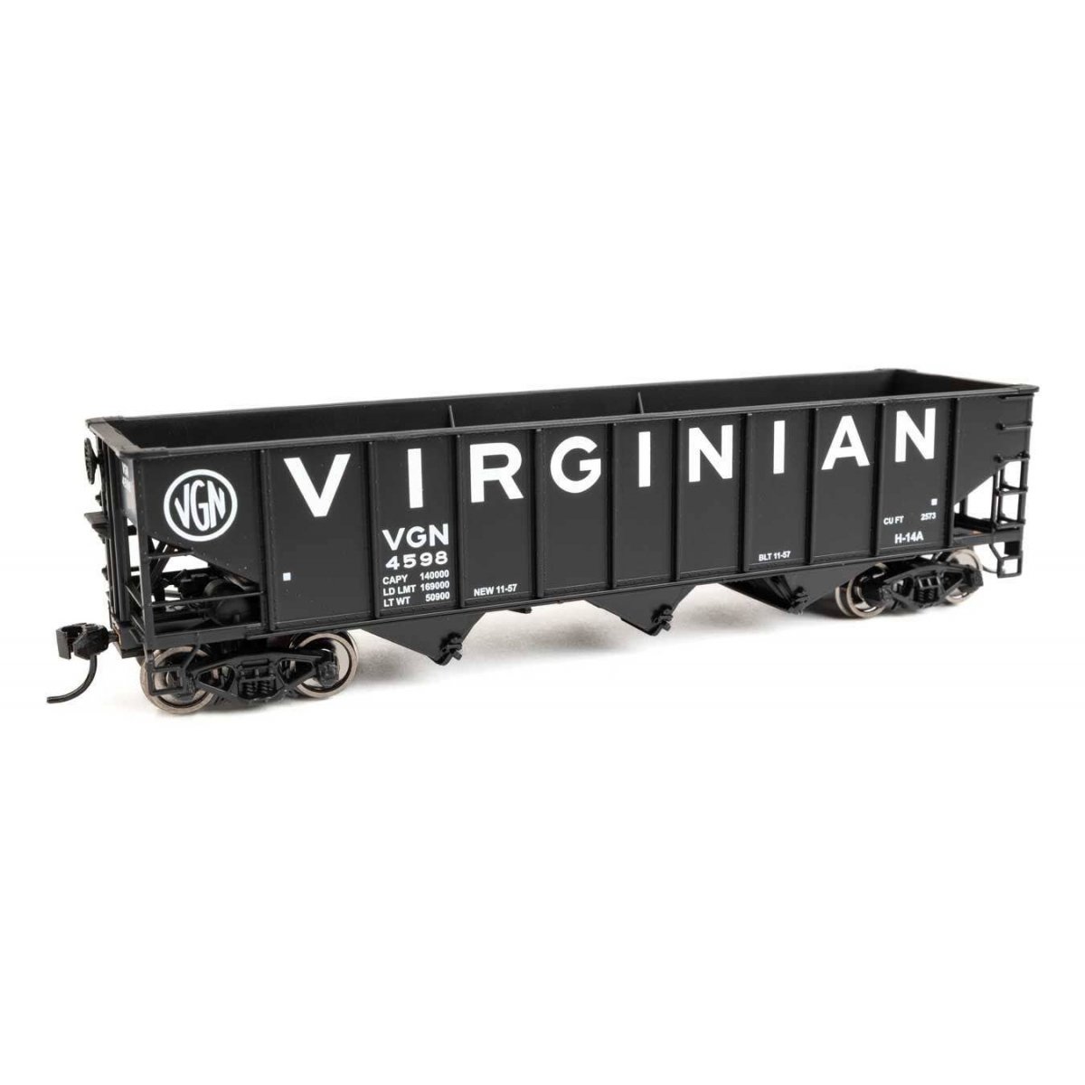 70-Ton AAR 3-Bay Open Hopper - Ready to Run -- Virginian 4598