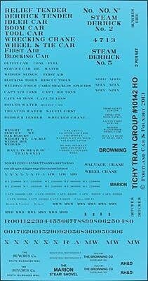 Railroad Decal Set -- Railroad Roman Wreck Train Lettering (black), HO, Tichy Train Group 10142