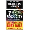 Barn Sign Decals -- Set 2 - Dealer In Horses, See Ruby Falls, See Rock City, HO, Blair Line 2251