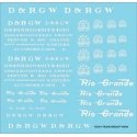 Railroad Decal Set -- Denver & Rio Grande Western Roadname Set (white), HO, Tichy Train Group 10406