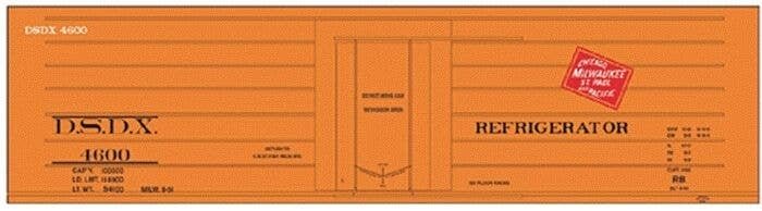 Railroad Decal Set -- Milwaukee Road/DSDX Ribbed-Side Reefers, HO, Tichy Train Group 10018