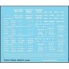 Railroad Decal Set -- 2-Bay Twin Hopper Data, Gothic Lettering (white), HO, Tichy Train Group 10443