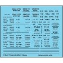 Railroad Decal Set -- 2-Bay Twin Hopper Data, Gothic Lettering (black), N, Tichy Train Group 10444N
