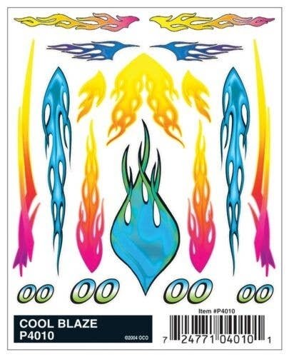 PineCar(R) Dry Transfer Decals -- Cool Blaze, All Scales, Woodland Scenics 4010