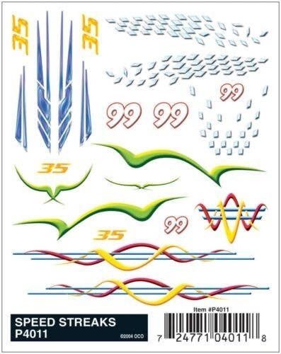 PineCar(R) Dry Transfer Decals -- Speed Streaks, All Scales, Woodland Scenics 4011
