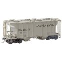 Pullman-Standard PS-2 2-Bay Covered Hopper - Ready to Run -- Denver & Rio Grande Western 18333 (gray, Flying Grande), HO, Kadee 