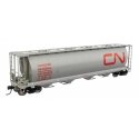 59′ Cylindrical Hopper - Ready to Run -- Canadian National 378523 (gray, red English & French name, round hatches)
