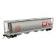 59′ Cylindrical Hopper - Ready to Run -- Canadian National 378523 (gray, red English & French name, round hatches)
