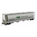 59′ Cylindrical Hopper - Ready to Run -- Canpotex Ltd PTEX 456185 (white, green, black, round hatches)