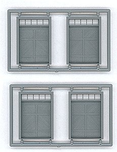 Freight Door w/5 Lite Transom - pkg(4) -- 72 x 108` (Fits .95 x 1.29` Opening), HO, Tichy Train Group 8125