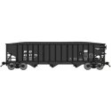 70-Ton 3-Bay 14-Panel Hopper w/Load - Ready to Run -- Penn Central 459648 (Post-1974, black, Small Logo), N, Bluford Shops 14661