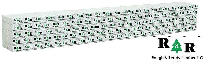Wrapped Lumber Load for WalthersMainline 72′ Centerbeam Flatcar -- Rough & Ready Lumber (bla, HO, Walthers SceneMaster 3166