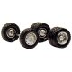 Truck Wheels -- Budd 2 Front Single & 8 Rear Duals w/Tires (gray), HO, Herpa Models 5337