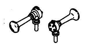 Air Horns -- Flat Type, Single-Chime pkg(2), HO, Details West 173