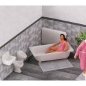 Bathroom Interior Tiles and Fixtures Set -- Printed Tile, Molded Fixtures, HO, Faller Gmbh 180993
