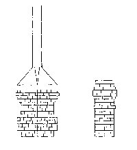 Brick Station Chimneys pkg(2) -- Rio Grande, O, Grandt Line Products Inc 3509