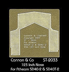Safety Tread Kit Nose Only (Photo-Etched Brass) -- For Athearn SD40T-2 & SD40-2 (123′ Nose), HO, Cannon & Company 2033