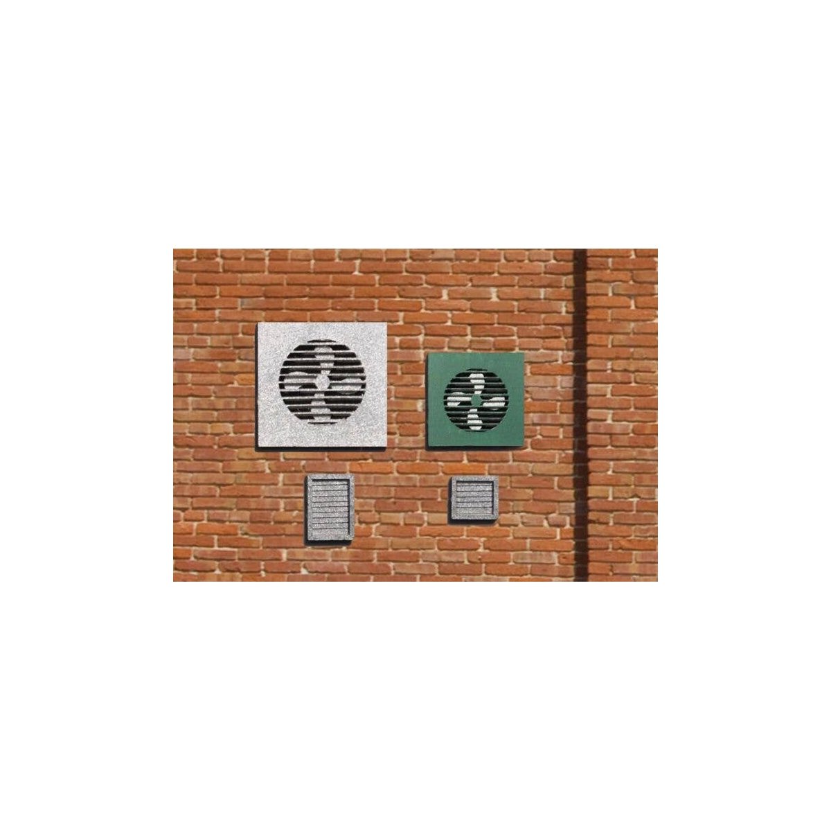 Wall Fans & Wall Vents - Kit -- 6 Fans & 15 Vents, HO, Blair Line 2707