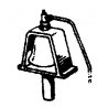 Bells for Diesel Locos (Brass Castings) -- Hood/Switcher Unit Style in Bracket, HO, Cal Scale 322