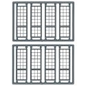 Windows - pkg(8) -- 27-Pane Industrial, Enginehouse - Scale 44 x 140′ 112 x 356cm, HO, Tichy Train Group 8100