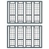 Windows - pkg(8) -- 27-Pane Industrial, Enginehouse - Scale 44 x 140′ 112 x 356cm, HO, Tichy Train Group 8100