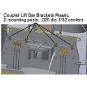 Locomotive Coupler Lift Bar Mount Blocks pkg(8), HO, Cal Scale 190729