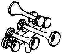 Nathan Diesel Air Horn (Brass Casting) -- 5-Chime K5, HO, Cal Scale 427