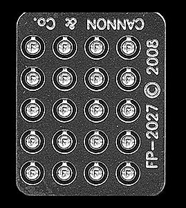 EMD Cast Front `F` Plates -- pkg(20), HO, Cannon & Company 2027