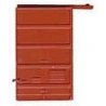 Replacement Doors Low Tackboard -- 6′ Five Panel Superior Red Oxide, HO, Kadee Quality Products 2207
