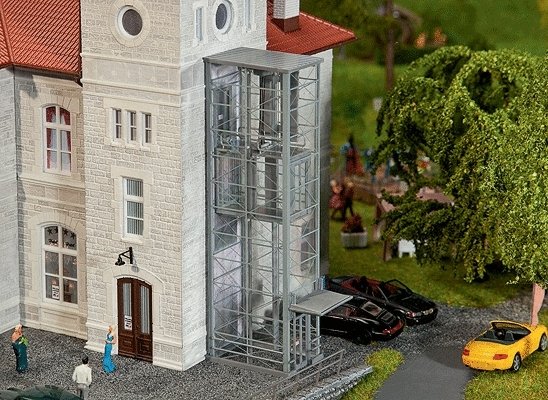Modern Elevators -- Kit - 1 Each Tall (For Structures) & Short (Top of Underground Shaft), HO, Faller Gmbh 180609
