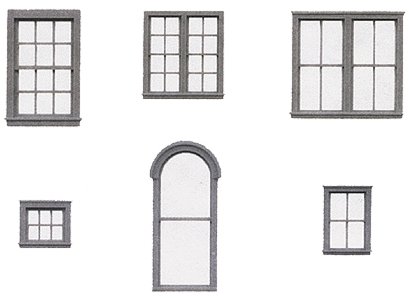 Styrene Window Assortment -- 290 Pieces Total, HO, Tichy Train Group 8219