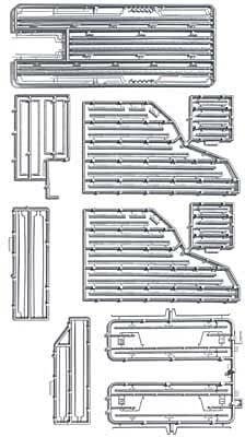Large Rain Gutter Set -- 7 Sprues of Mixed Gutter Details, HO, Busch Gmbh & Co Kg 1999