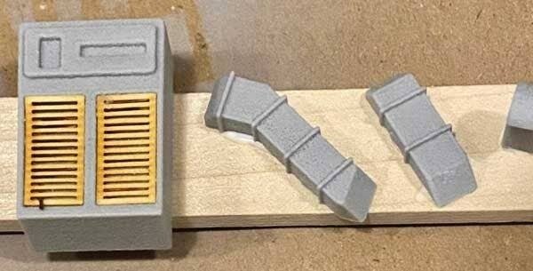 Ductwork Version 2 -- Unpainted Resin Castings, Rectangular Ducts, Vents, AC Unit, HO, Bar Mills LLC 2030