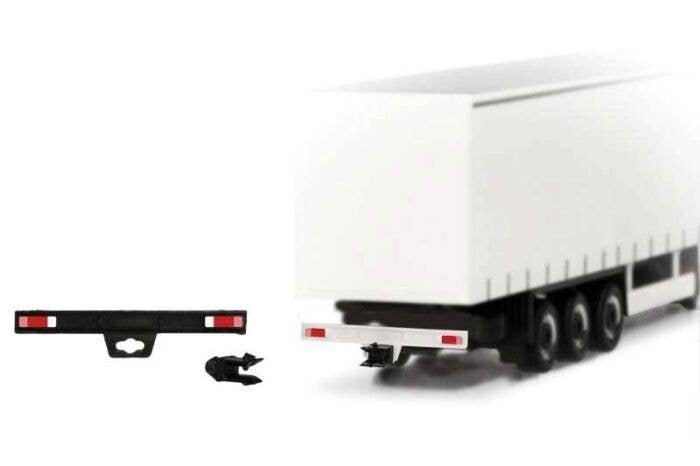 Trailer Bumper w/Coupling -- 2 Each White, Black, HO, Herpa Models 54515