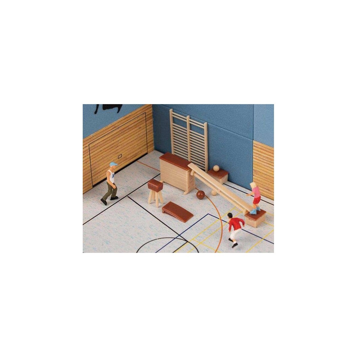 Sports Gymnasium Equipment Set -- Balance Beam, Springboard and More, HO, Faller Gmbh 180994