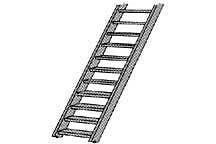 Styrene Stairway -- 12′ 30.5cm, G, Plastruct Inc 90667