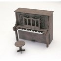 Laser-Cut Wood Kit -- Upright Piano & Stool, HO, B.T.S. 23008