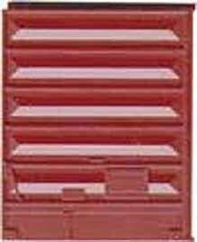Replacement Doors Low Tackboard -- 8′ Pullman-Standard Doors (Red Oxide), HO, Kadee Quality Products 2225
