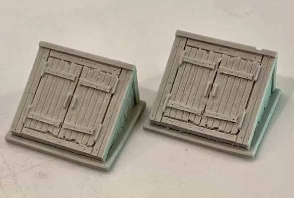 Cellar Door -- Unpainted Resin Castings pkg(2), HO, Bar Mills LLC 2027