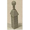 Vented Brick Chimney -- Unpainted Cast Resin 1-5/16′ 3.3cm Tall pkg(3), HO, Bar Mills LLC 2035