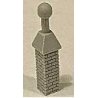 Vented Brick Chimney -- Unpainted Cast Resin 1-5/16′ 3.3cm Tall pkg(3), HO, Bar Mills LLC 2035