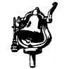 Steam Engine Bell w/Bracket (Brass Casting) -- Air Ringer Type w/Squat Base - Modern Locos, HO, Cal Scale 317